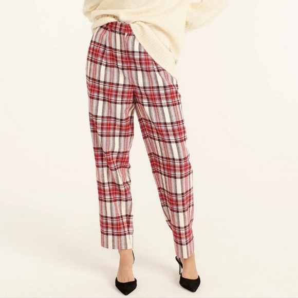 J. Crew Pants - J. Crew Tapered-leg Wool Pant In Vintage Plaid Size 8